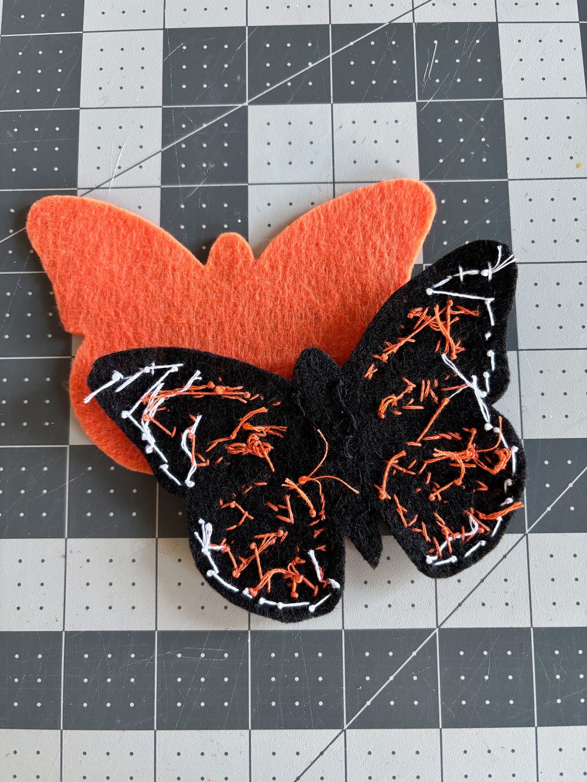 Back view of the butterfly ornament base.