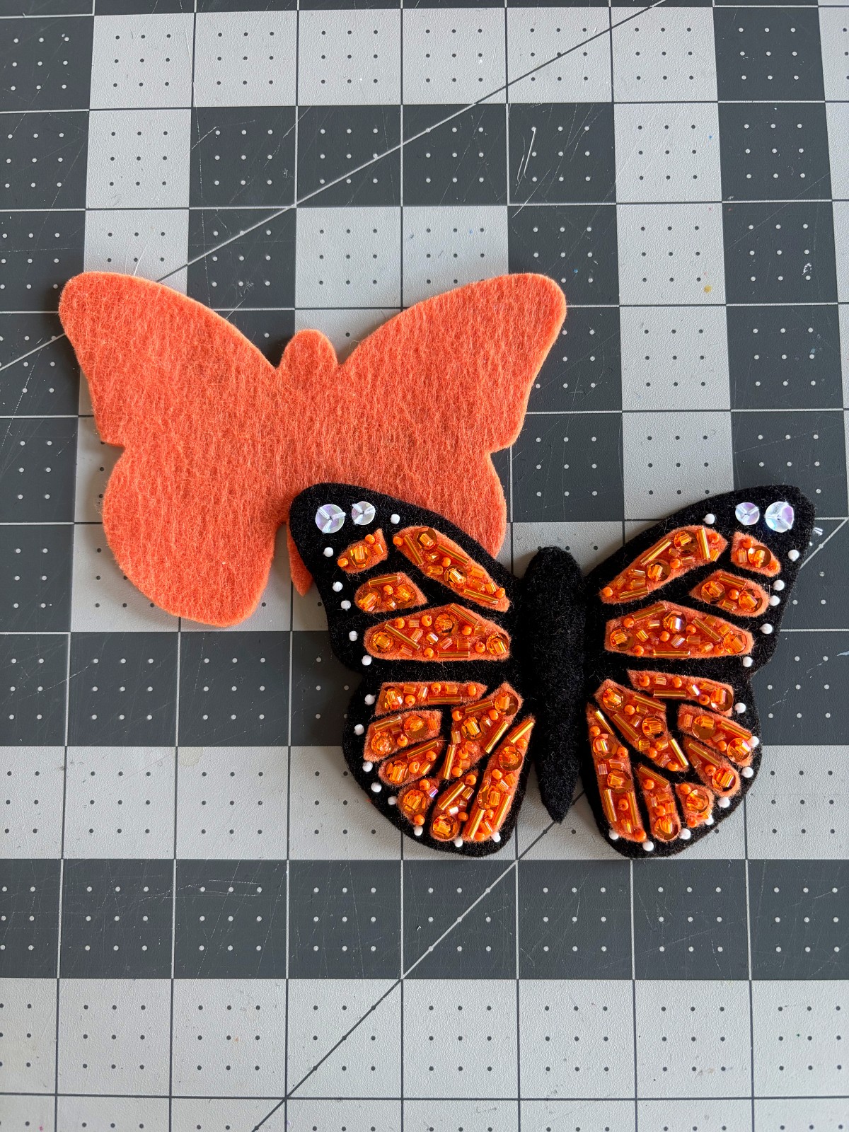 Front view of the butterfly ornament base.
