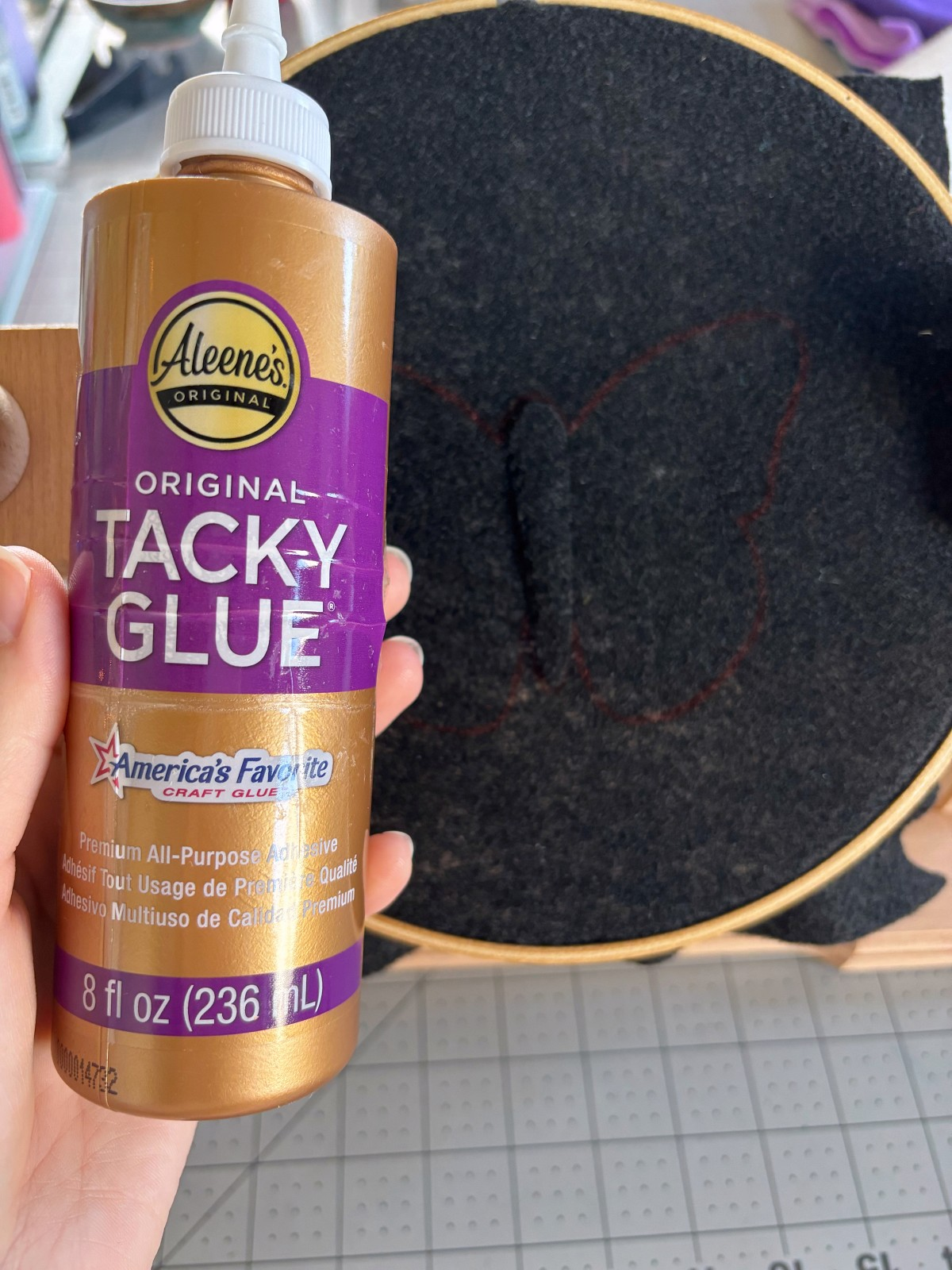 Tacky glue.