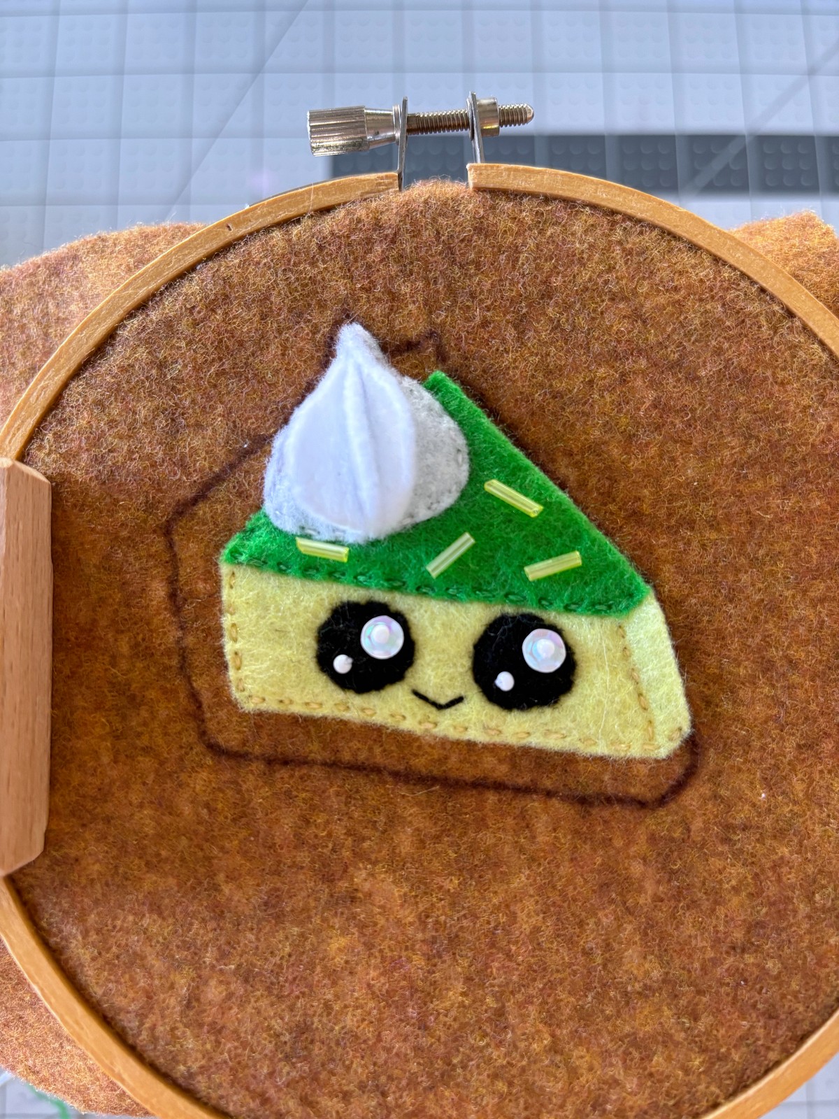 Finished sequins and beaded pie layers.
