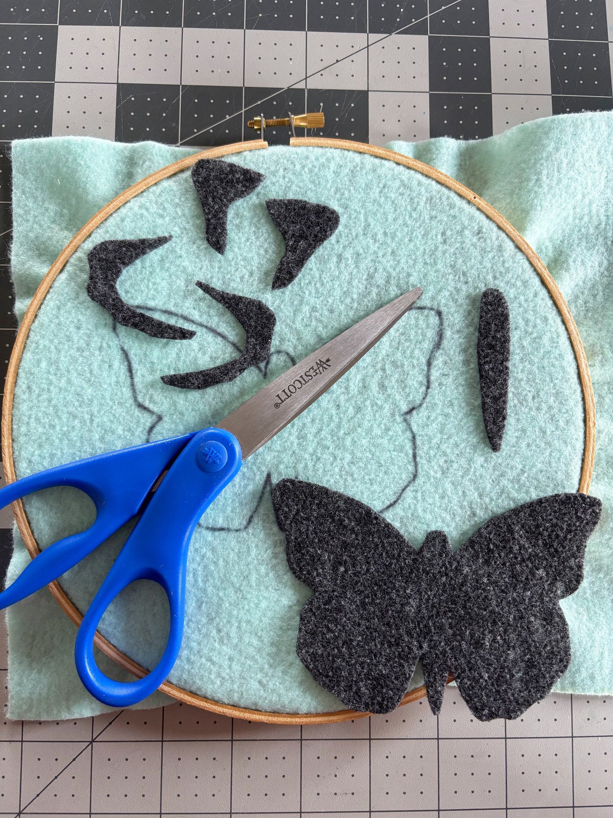 Pattern pieces cut out.