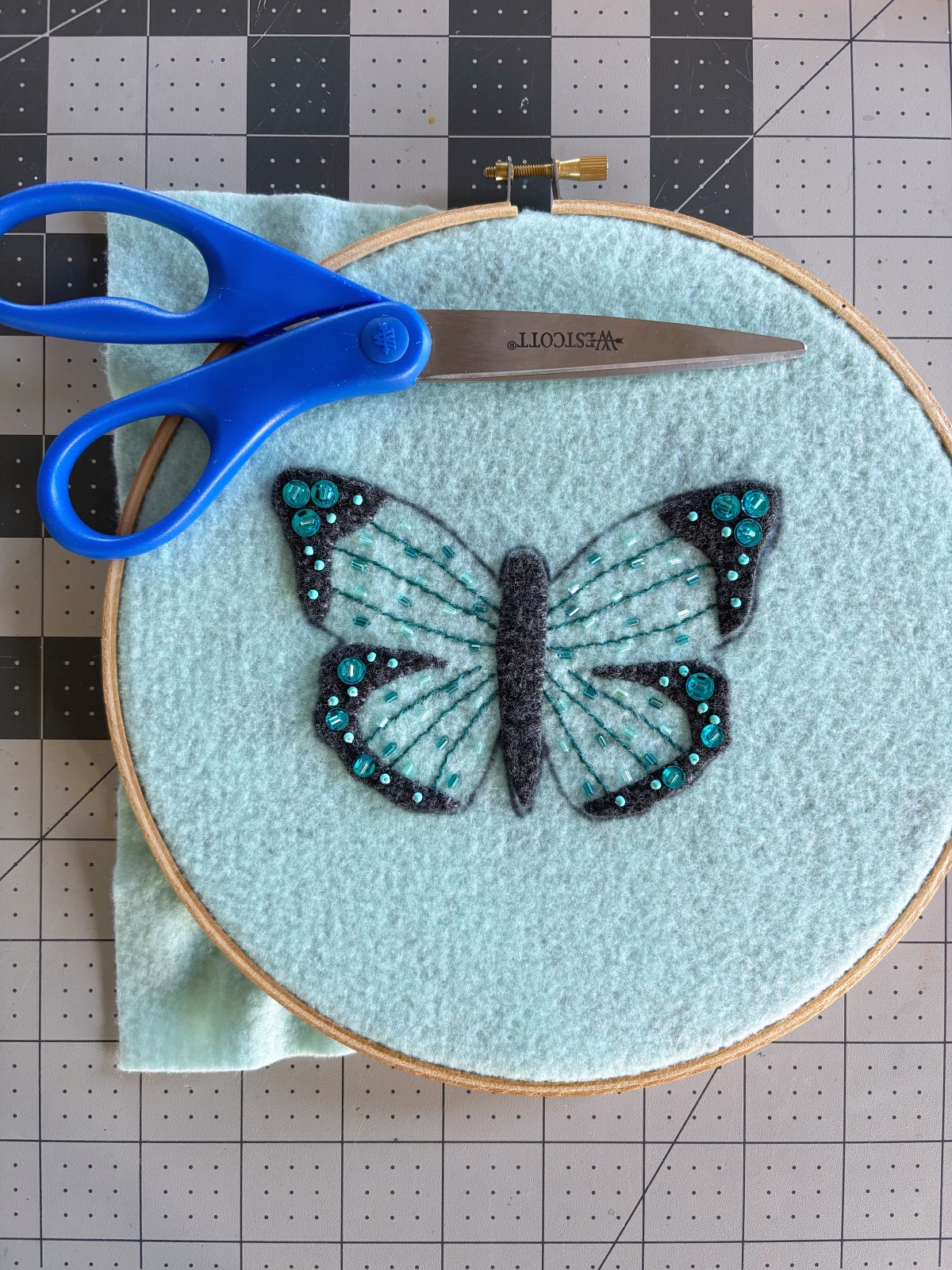 Butterfly base ready to be cut out.